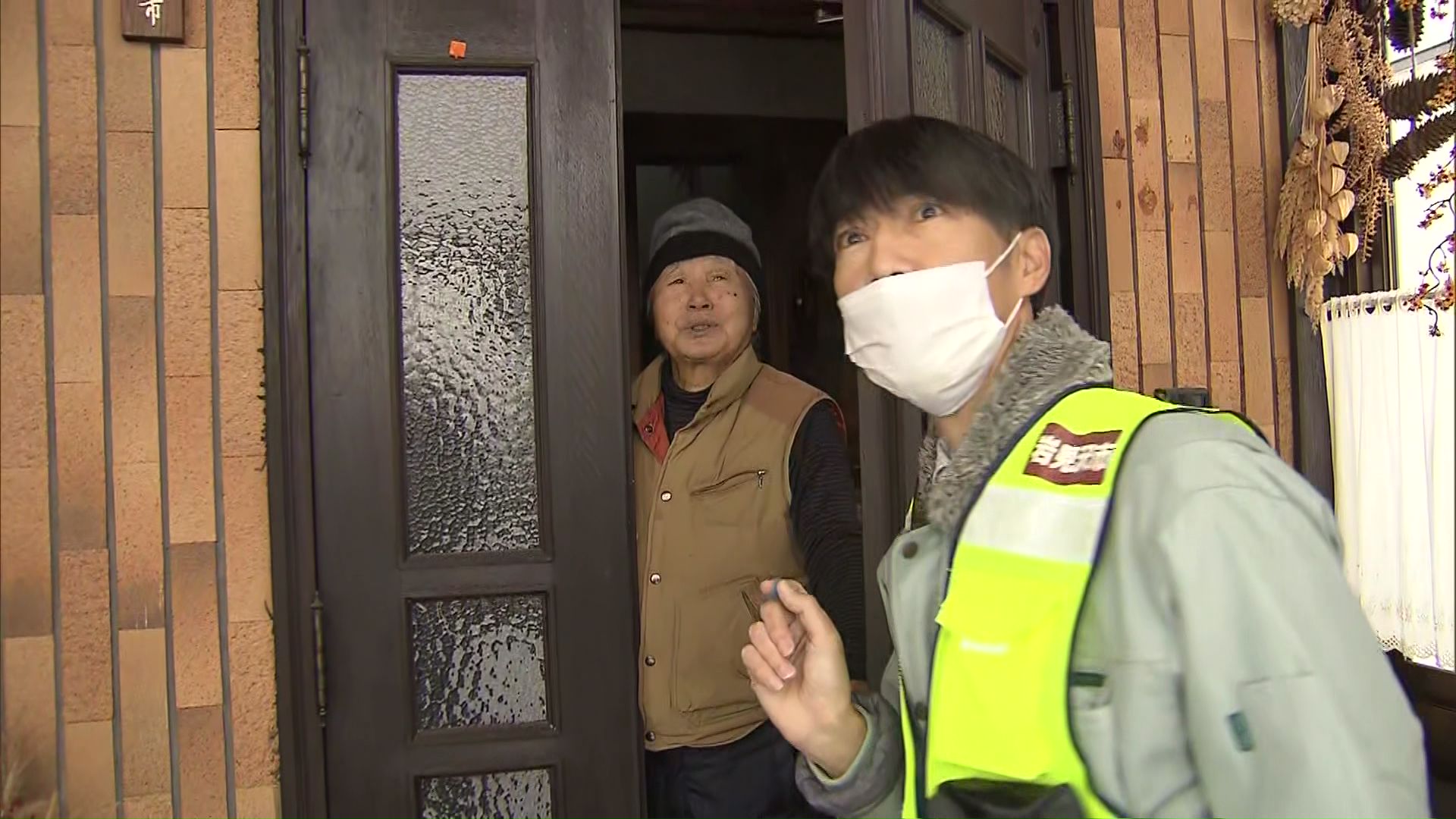 豪雪パトロール中の岩見沢市職員