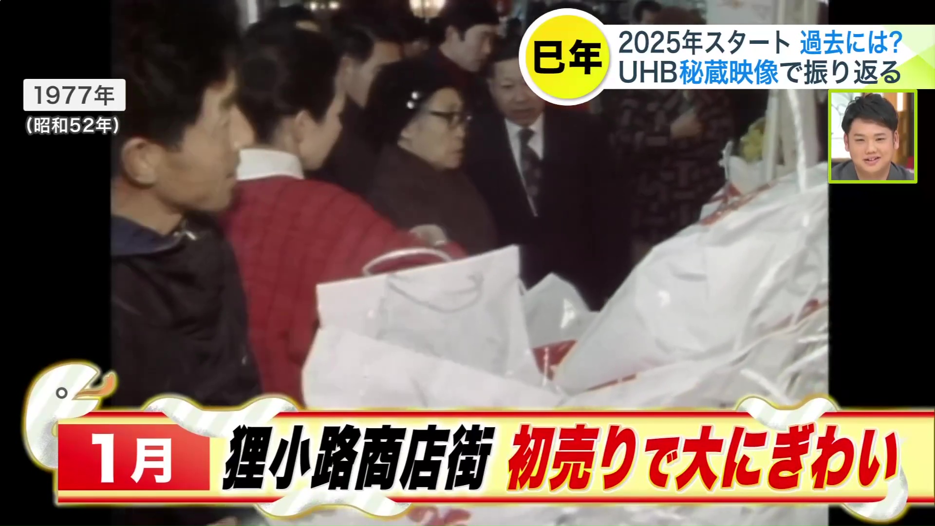 1977年 初売りでにぎわう狸小路商店街