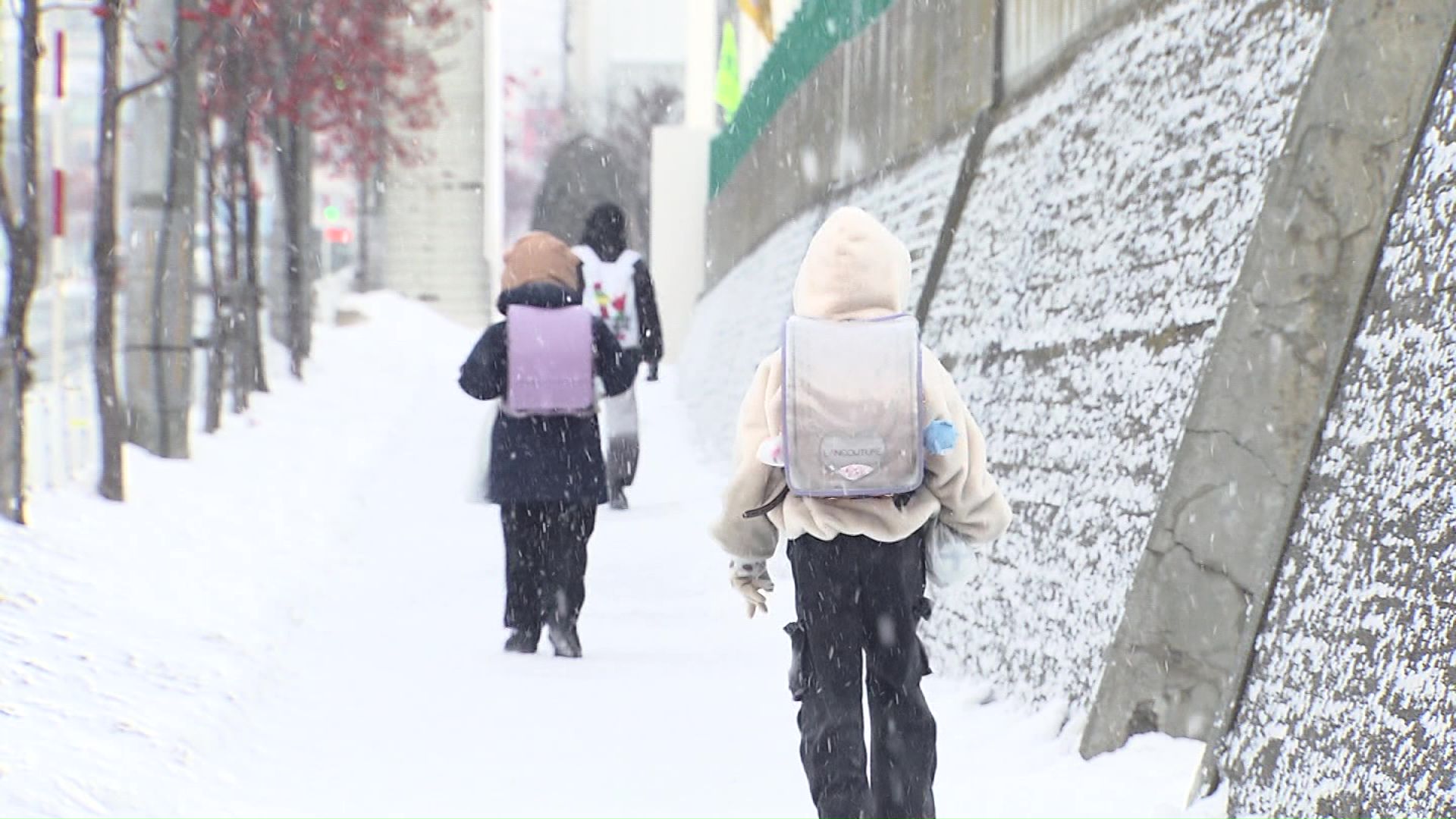 通学路に雪山はなし