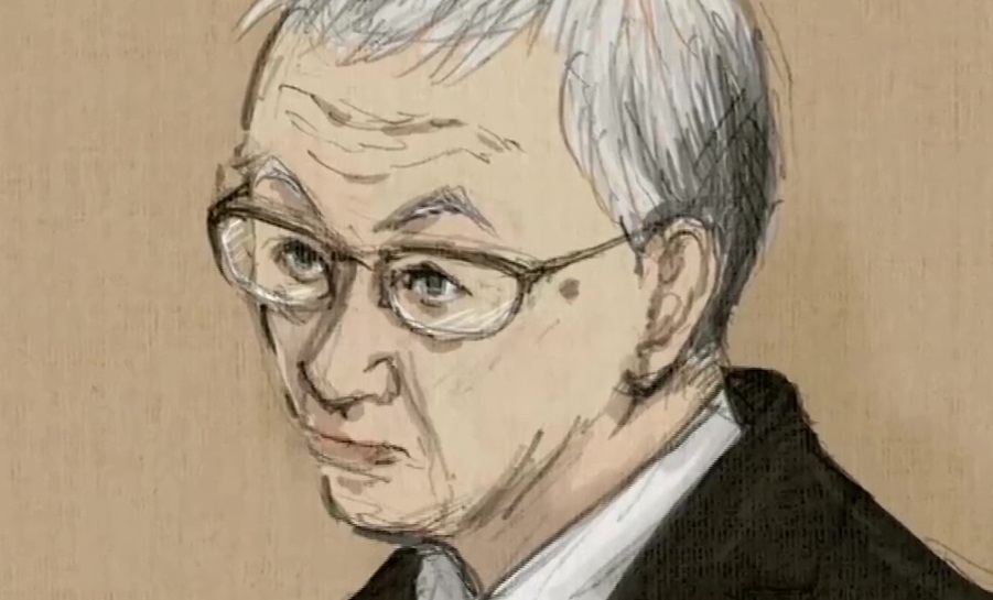 田村修被告（廷内イラスト）