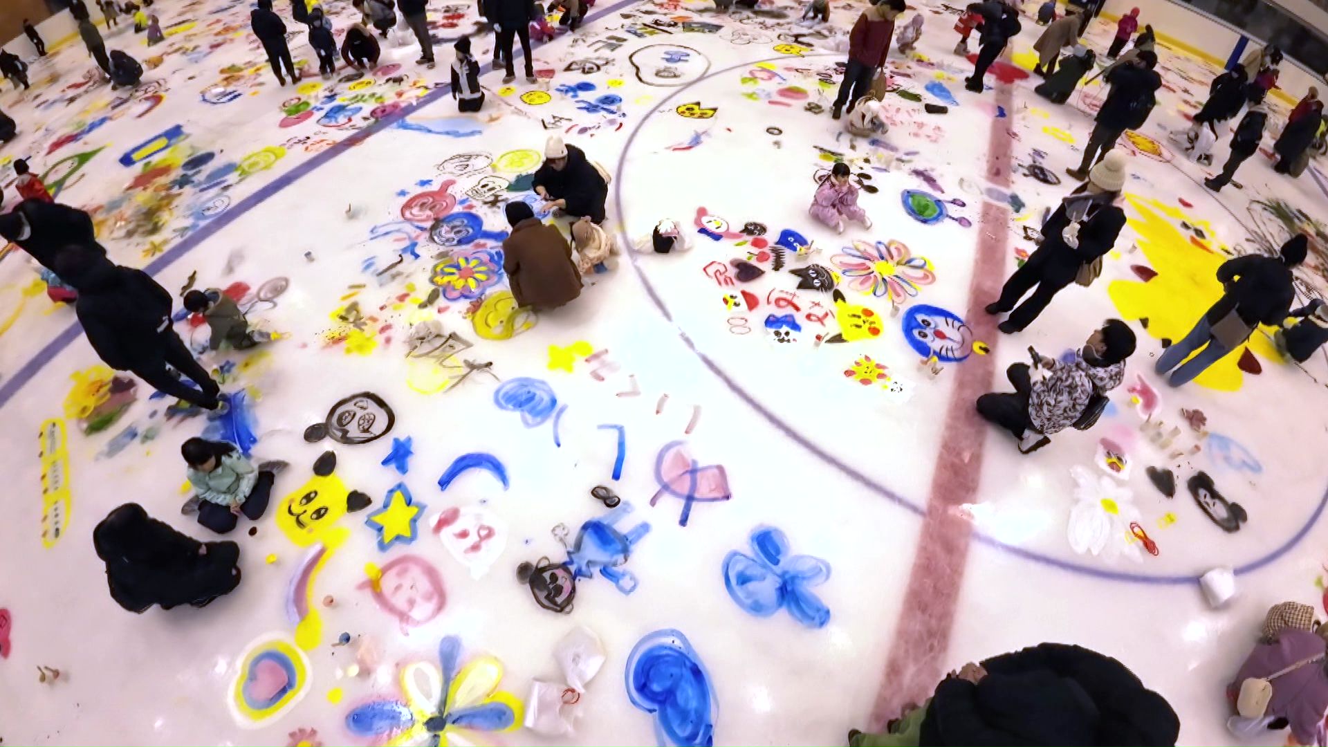 氷上のお絵描きイベント
