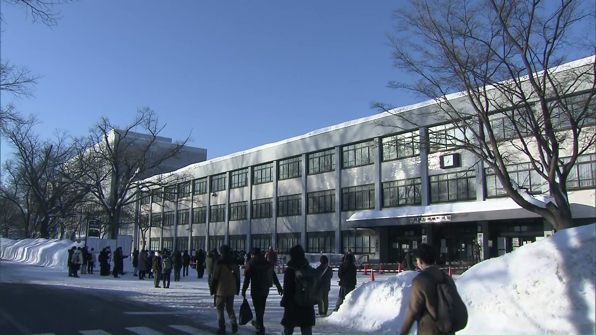 北海道大学内の試験会場の様子