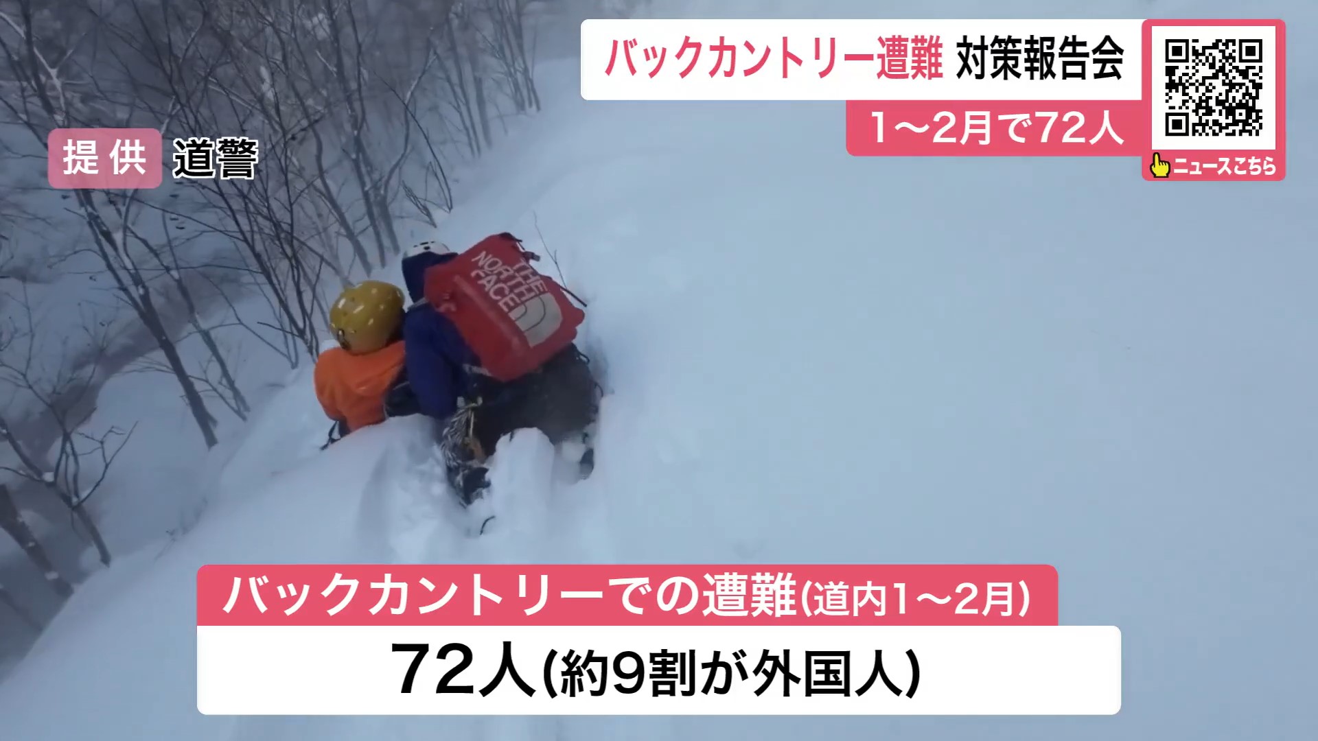 バックカントリー遭難の約９割が外国人
