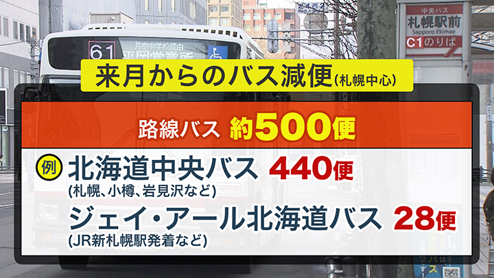 4月からの札幌エリアのバス減便