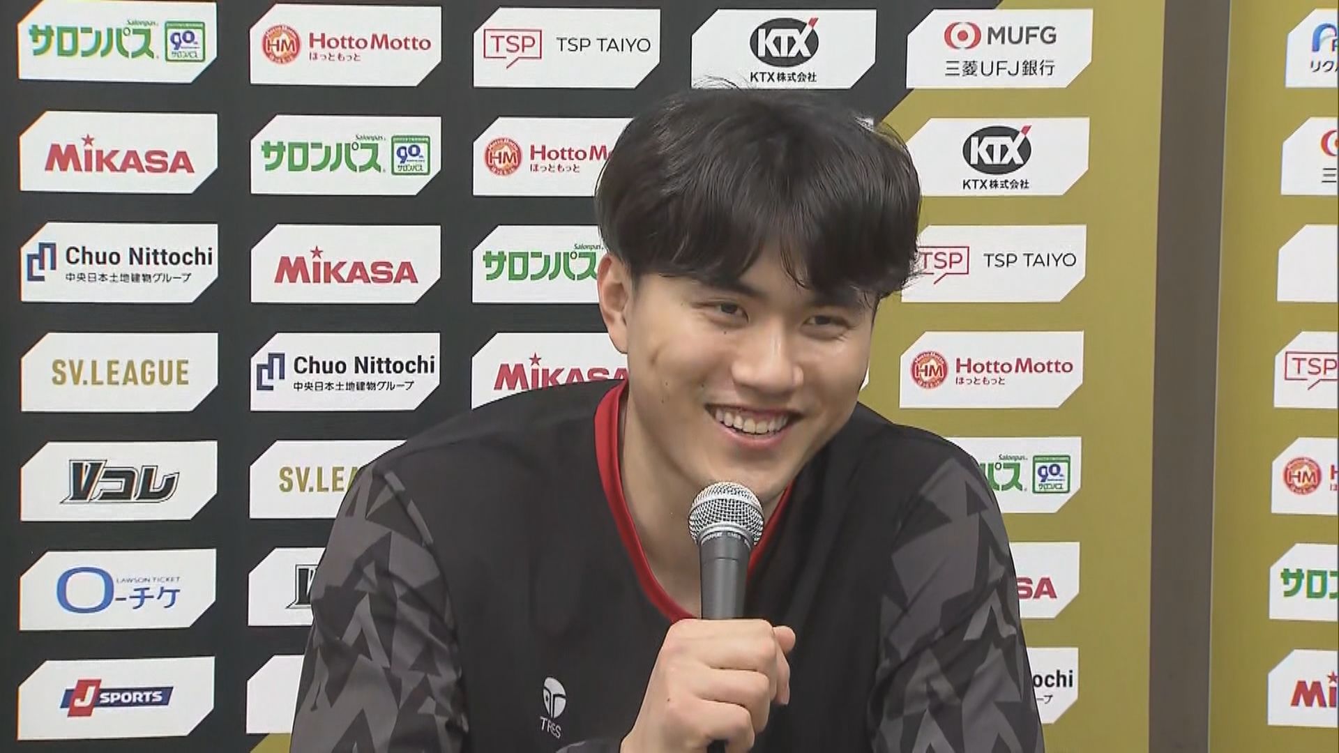 4月12日 日本製鉄堺ブレイザーズ戦後のヴォレアス北海道 張育陞選手