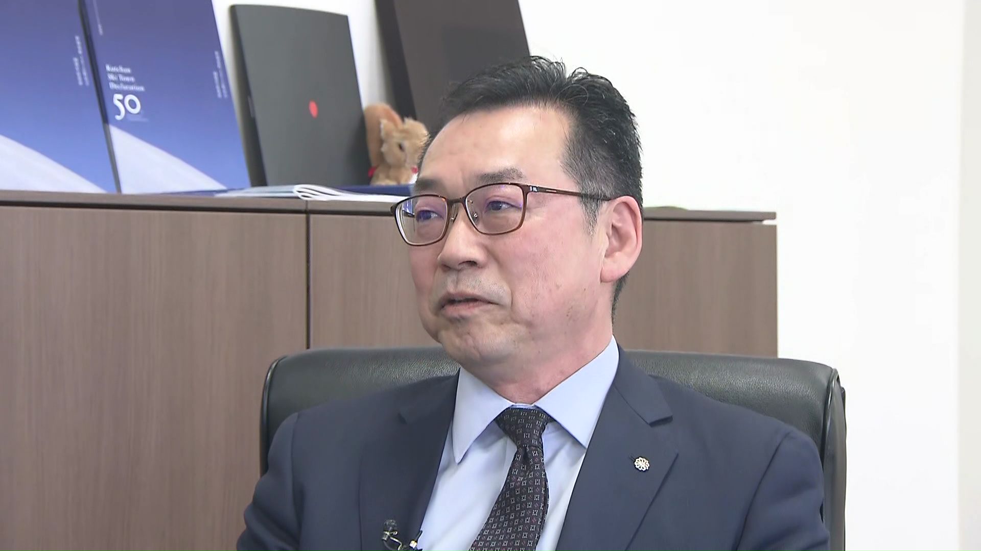 元気をもらったという 文字一志 倶知安町長