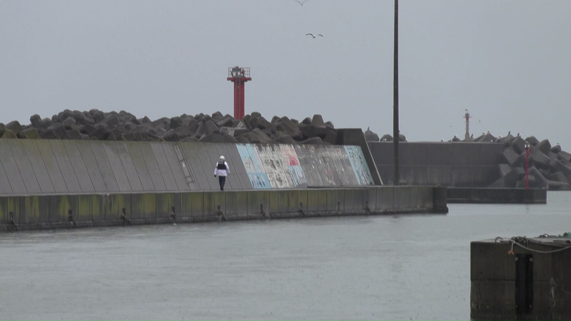 2人が転落した小平町・臼谷漁港