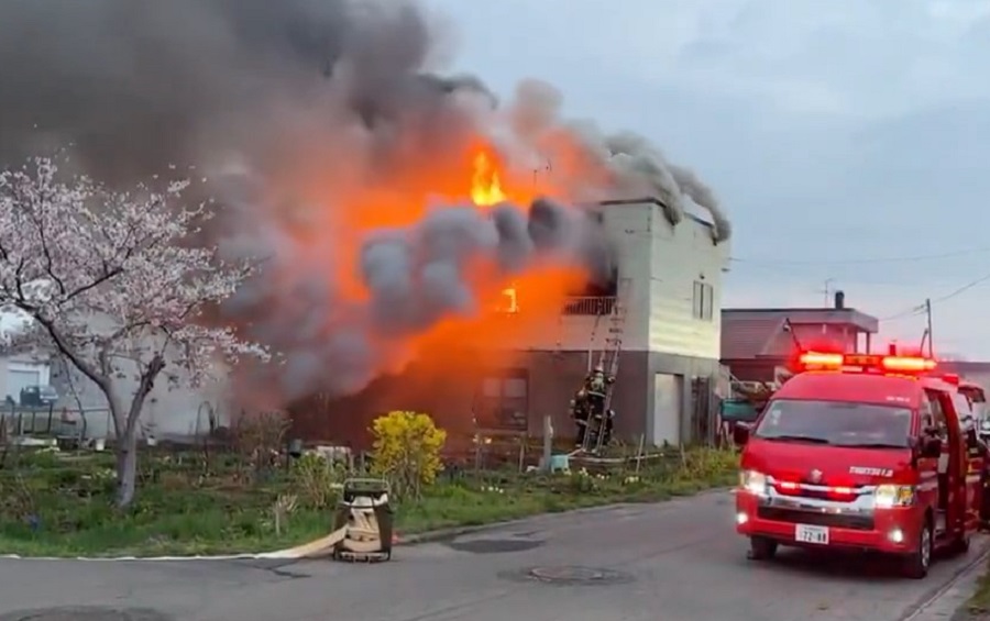 火事があった現場（撮影：視聴者）