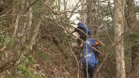 現場は険しい山中