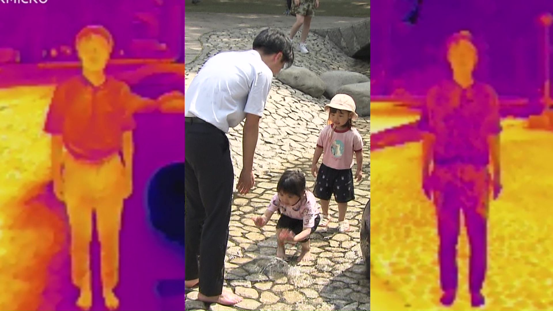 水に入る前(左)と入った後(右)