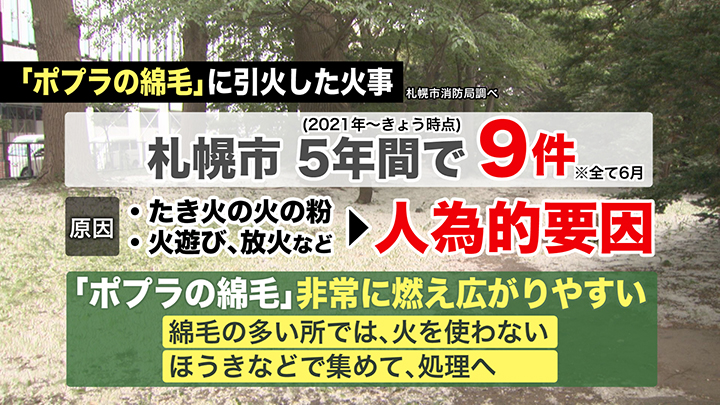 綿毛の近くでは火の使用に注意