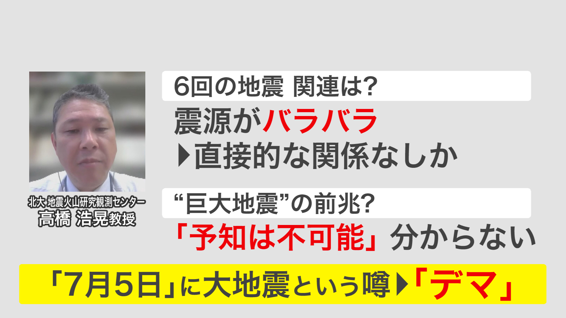 今回の連続地震への専門家の見解