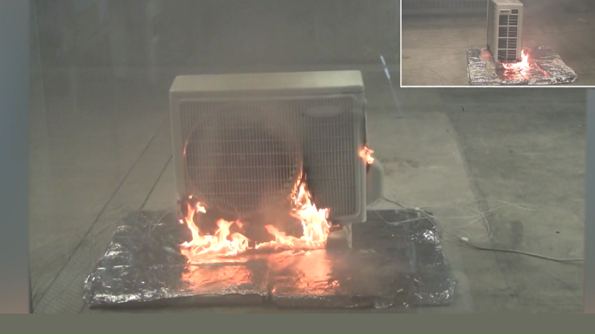 室外機から発火（提供：NITE（製品評価技術基盤機構））