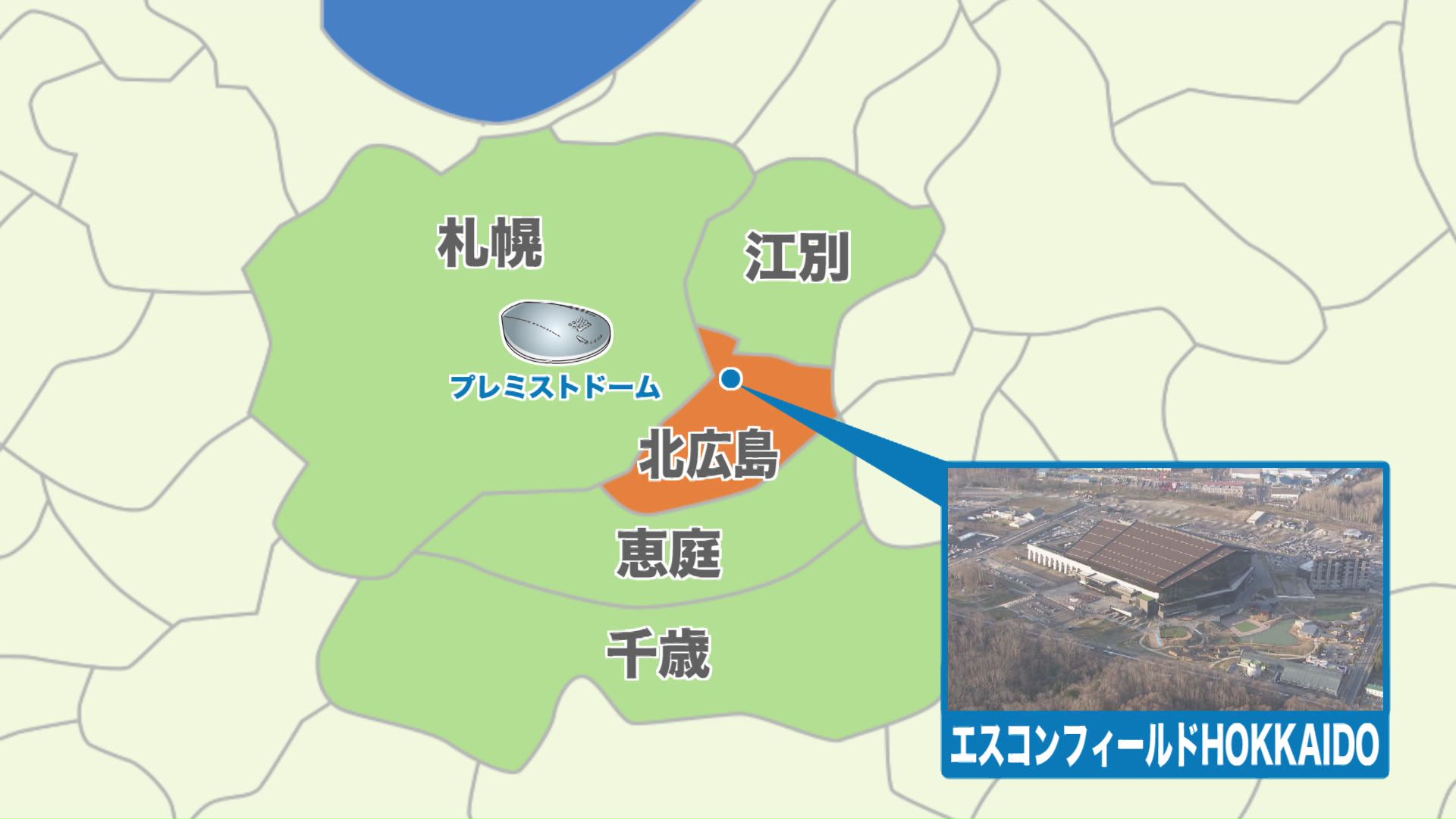 エスコンフィールドに近い、複数の市が誘致に向けた動きをみせる