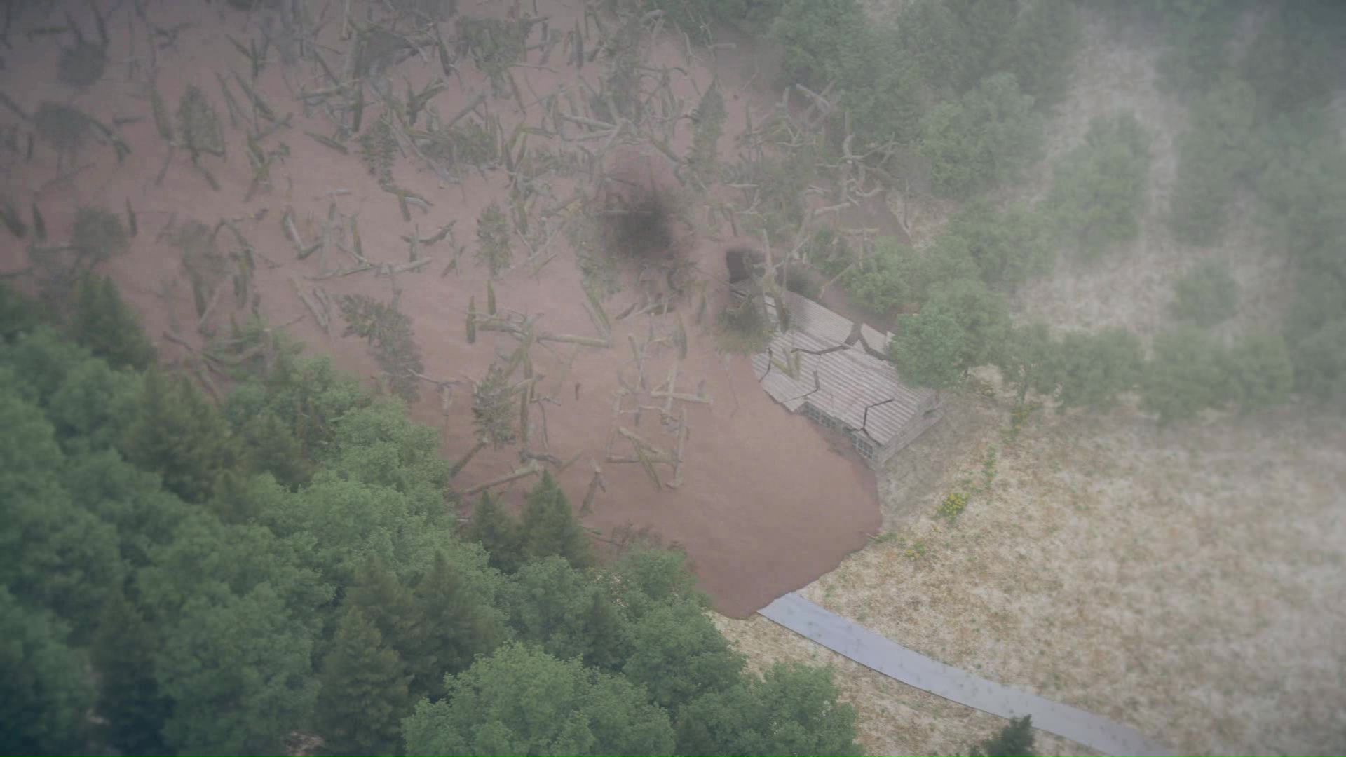 泥流の再現シミュレーション（提供：旭川建設管理部）