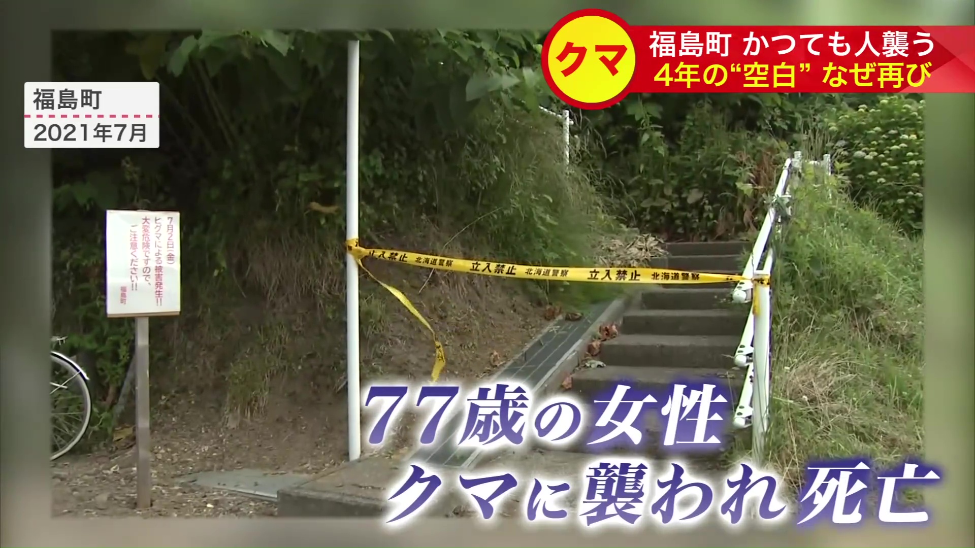 77歳の女性がクマに襲われて死亡