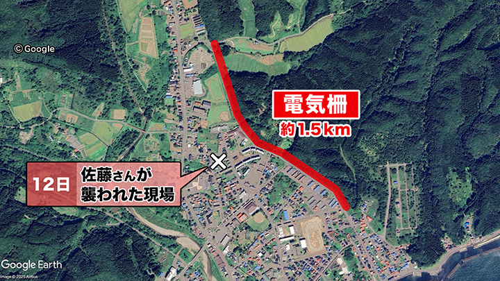 クマの侵入を防ぐため電気柵を設置