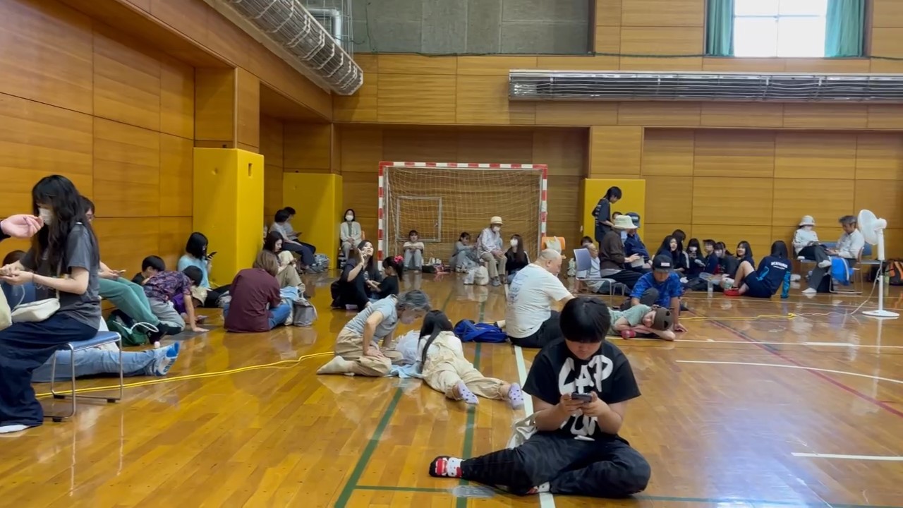 釧路公立大の避難所（撮影：視聴者）