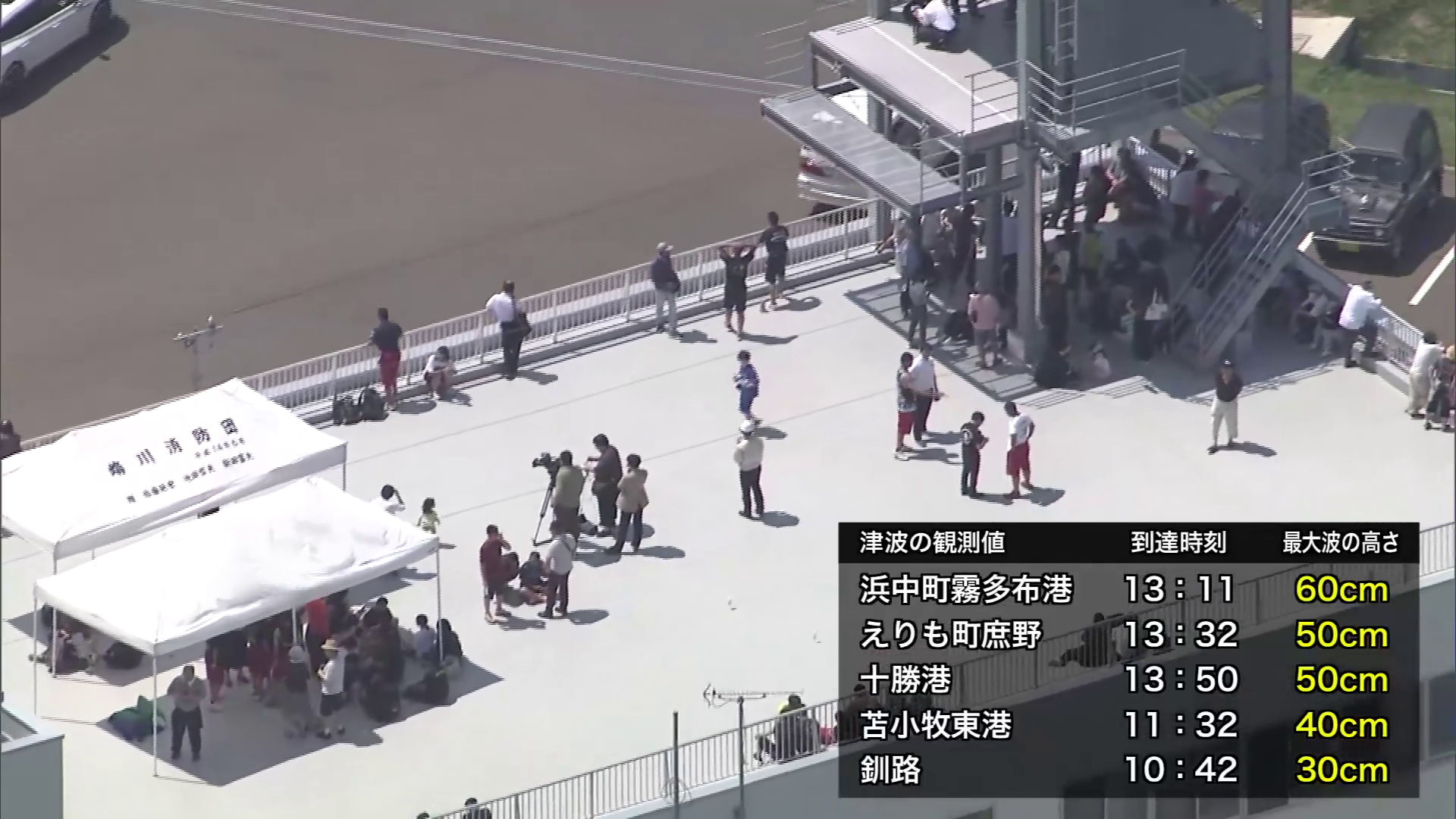 消防庁舎の屋上に付近住民が自主的に避難