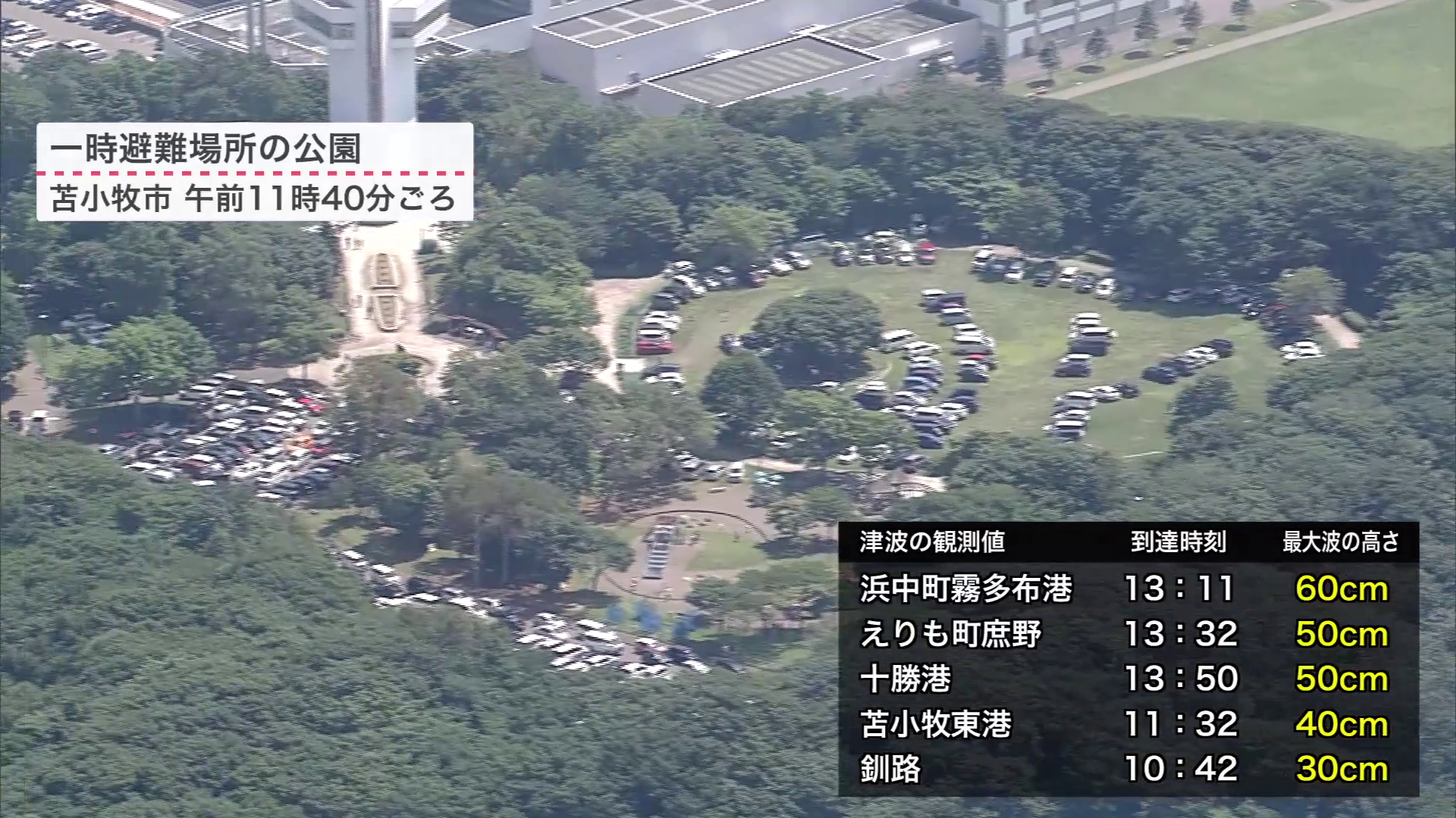 苫小牧市内の高台にある公園