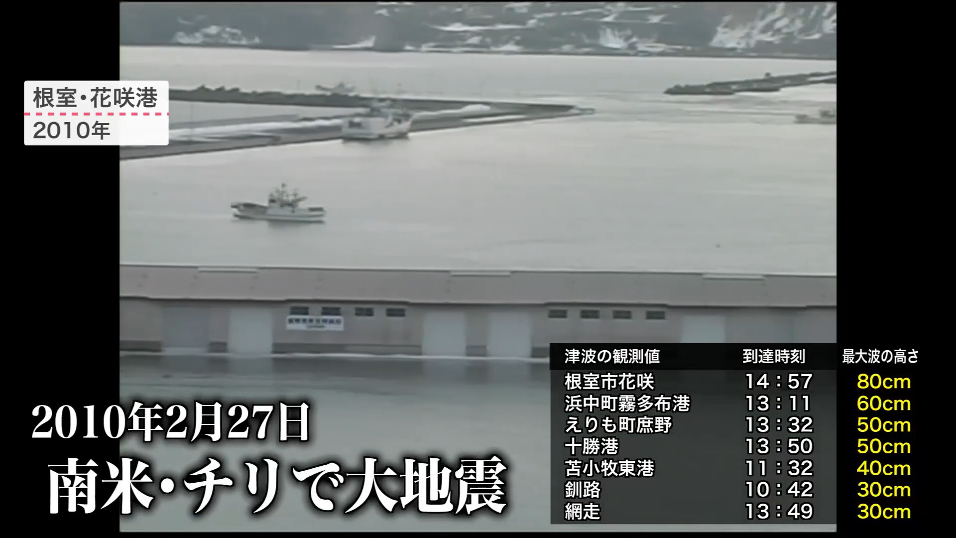 2010年2月27日に発生した南米・チリの大地震以来
