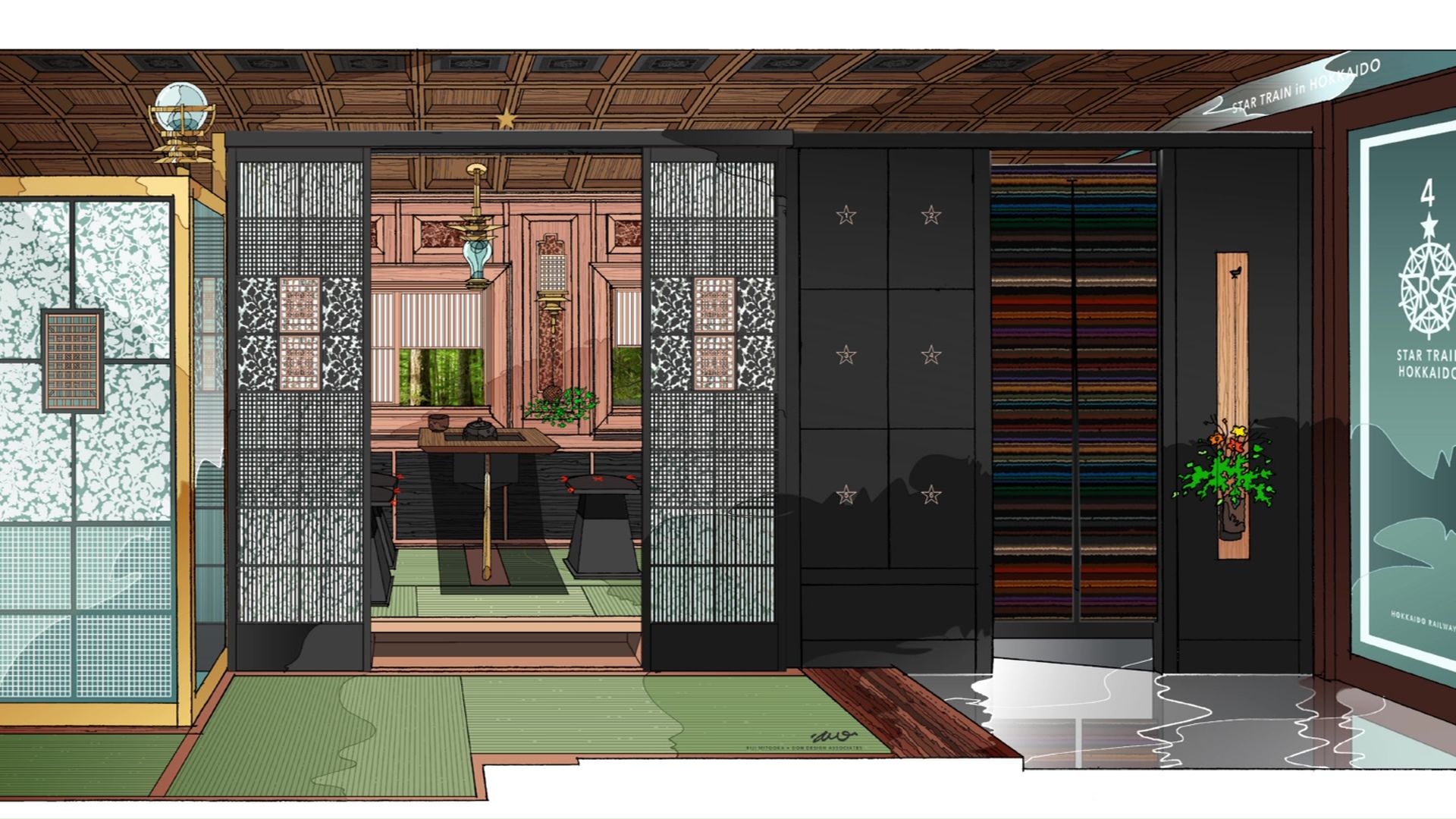 「赤い星」茶室の完成予想図（提供：JR北海道）