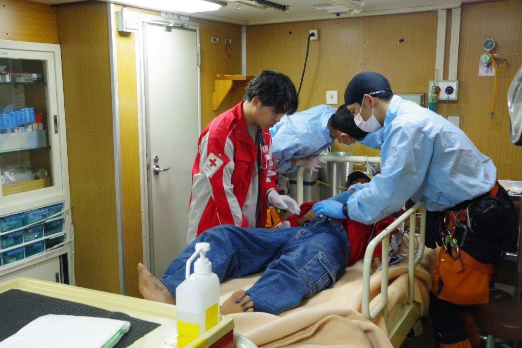 医師等による処置状況（巡視船そうやの医務室）