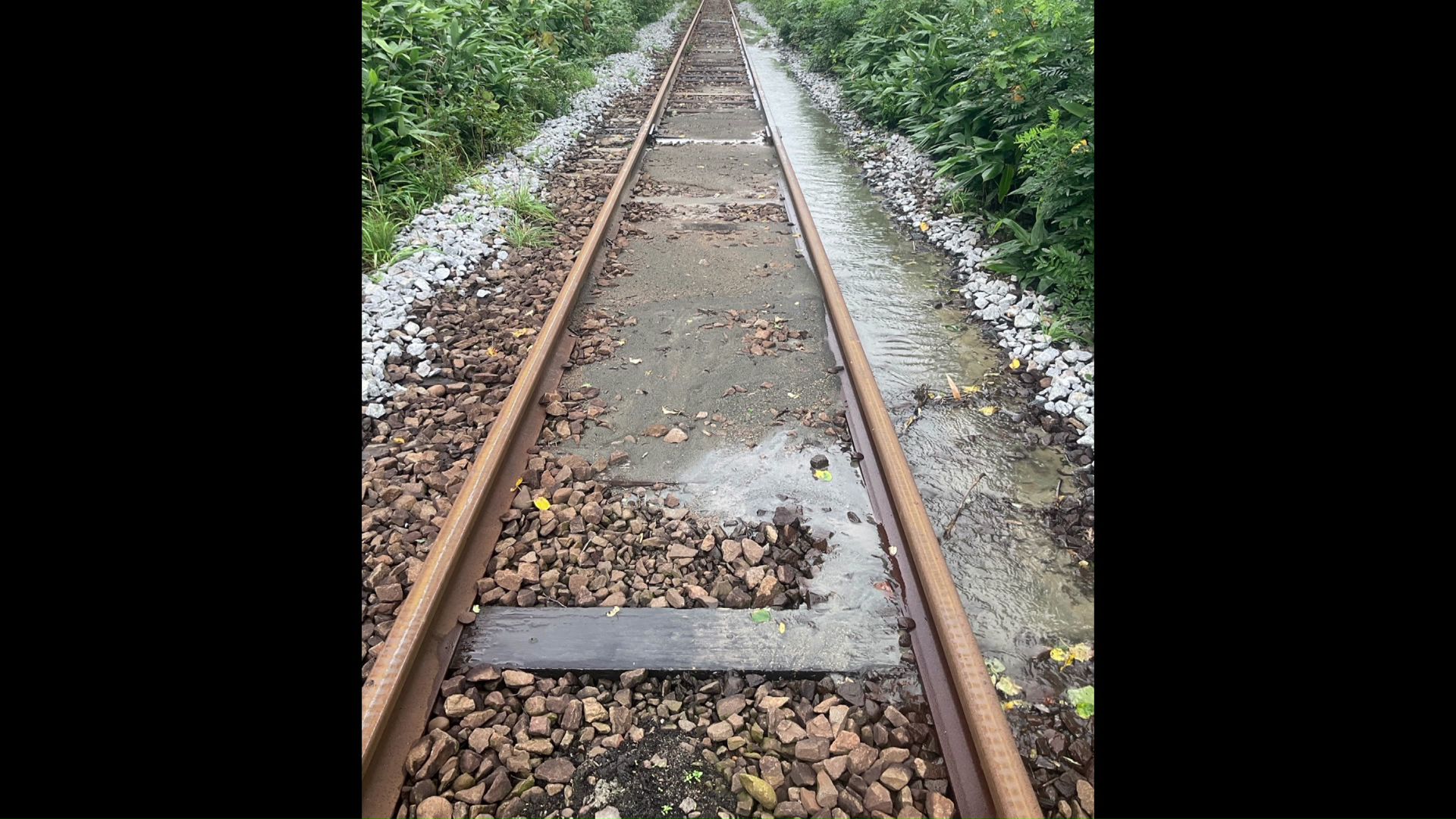 大雨により線路が水に浸かるなどの被害（提供JR北海道）