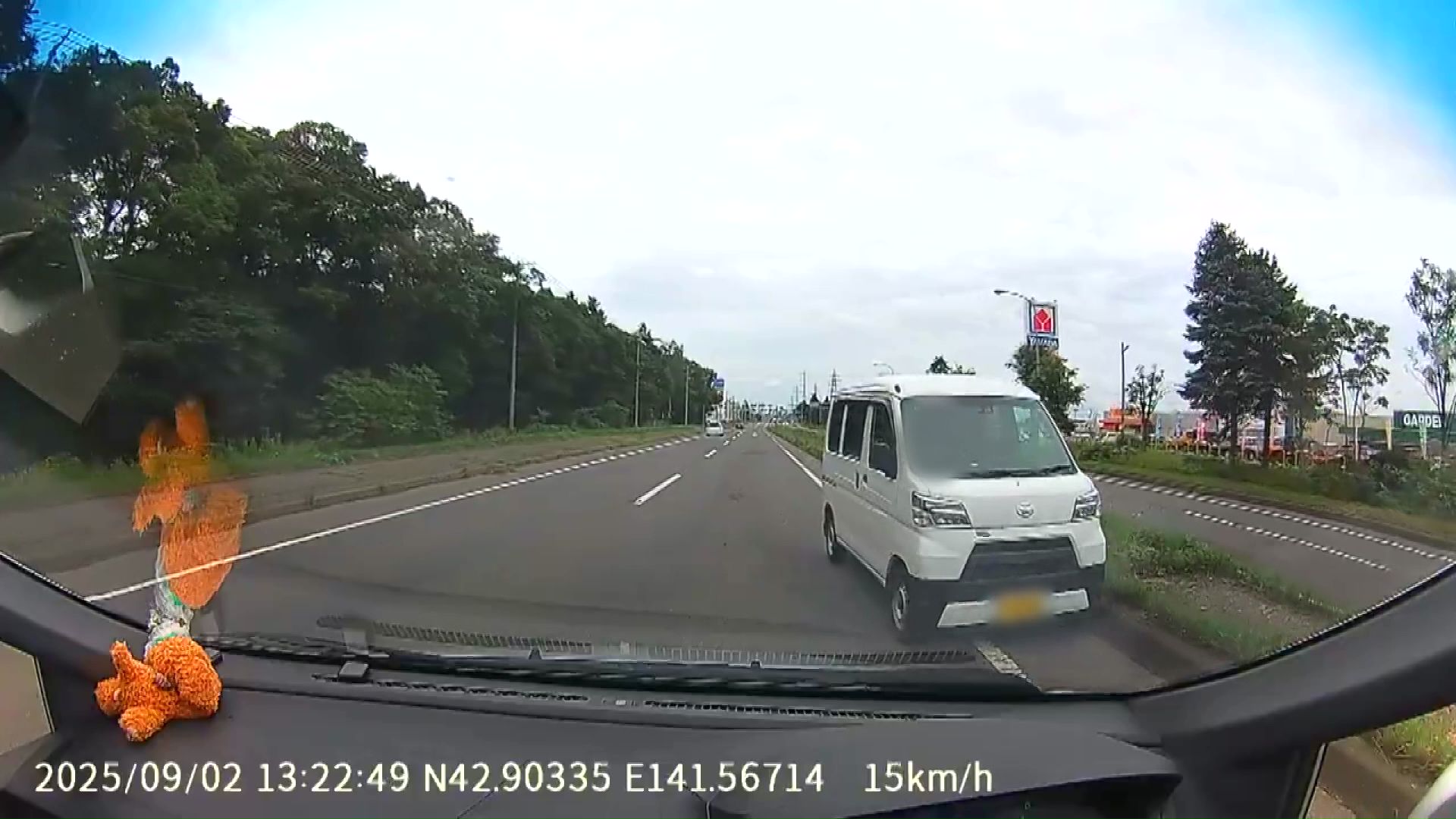 恵庭市の国道を逆走する車（9月2日）