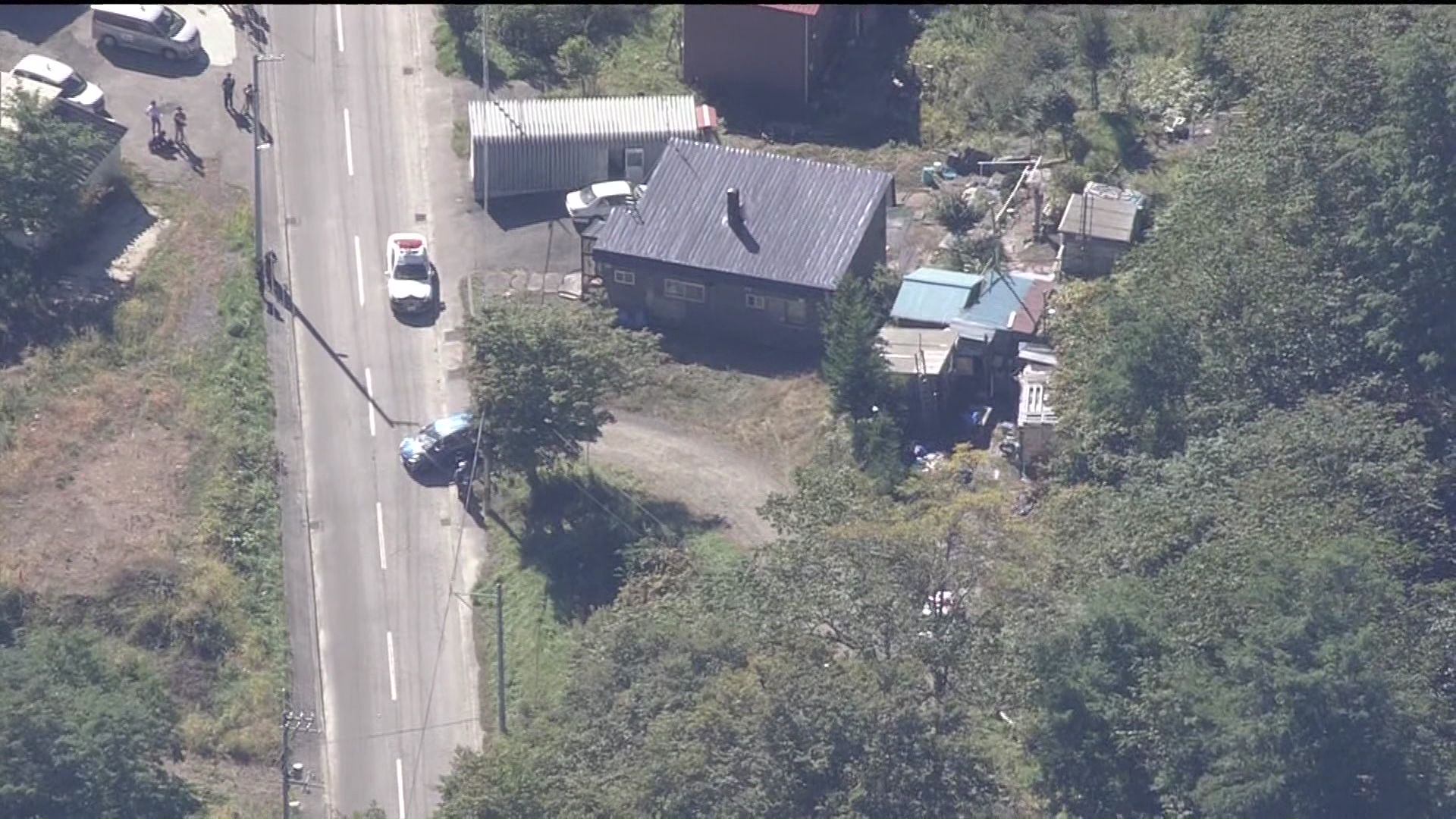 クマが目撃された南区藤野の現場