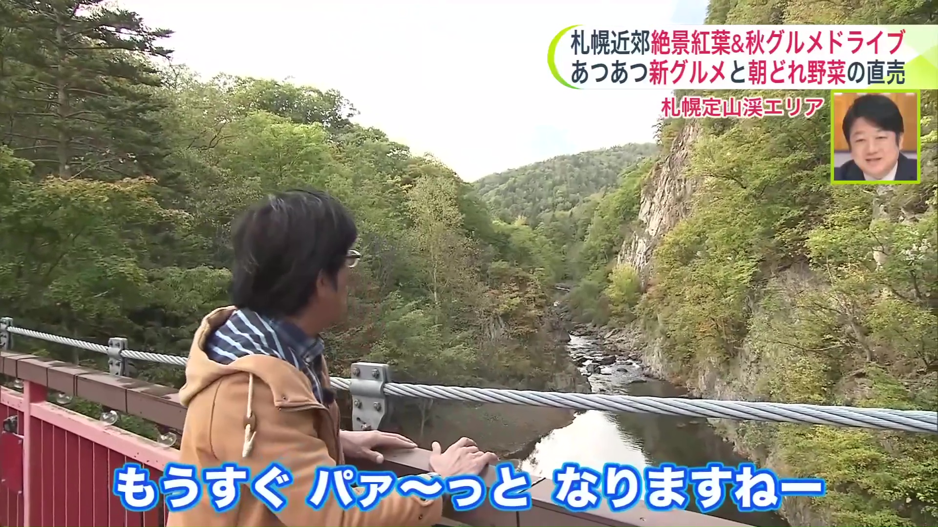 二見吊橋周辺は色づき始めたばかり(10月10日撮影)