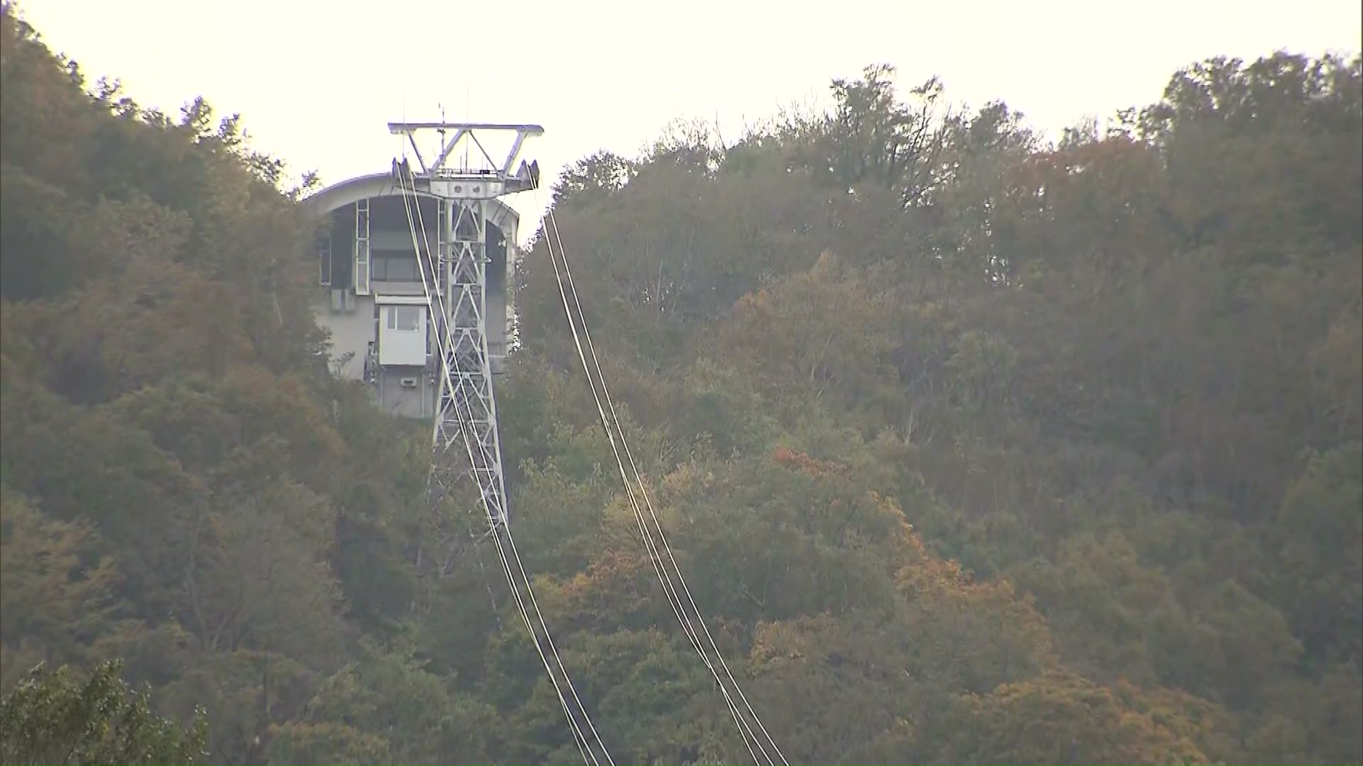 ロープウエーと紅葉