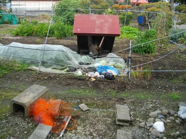 食い荒らされた生ごみ（提供：道警）