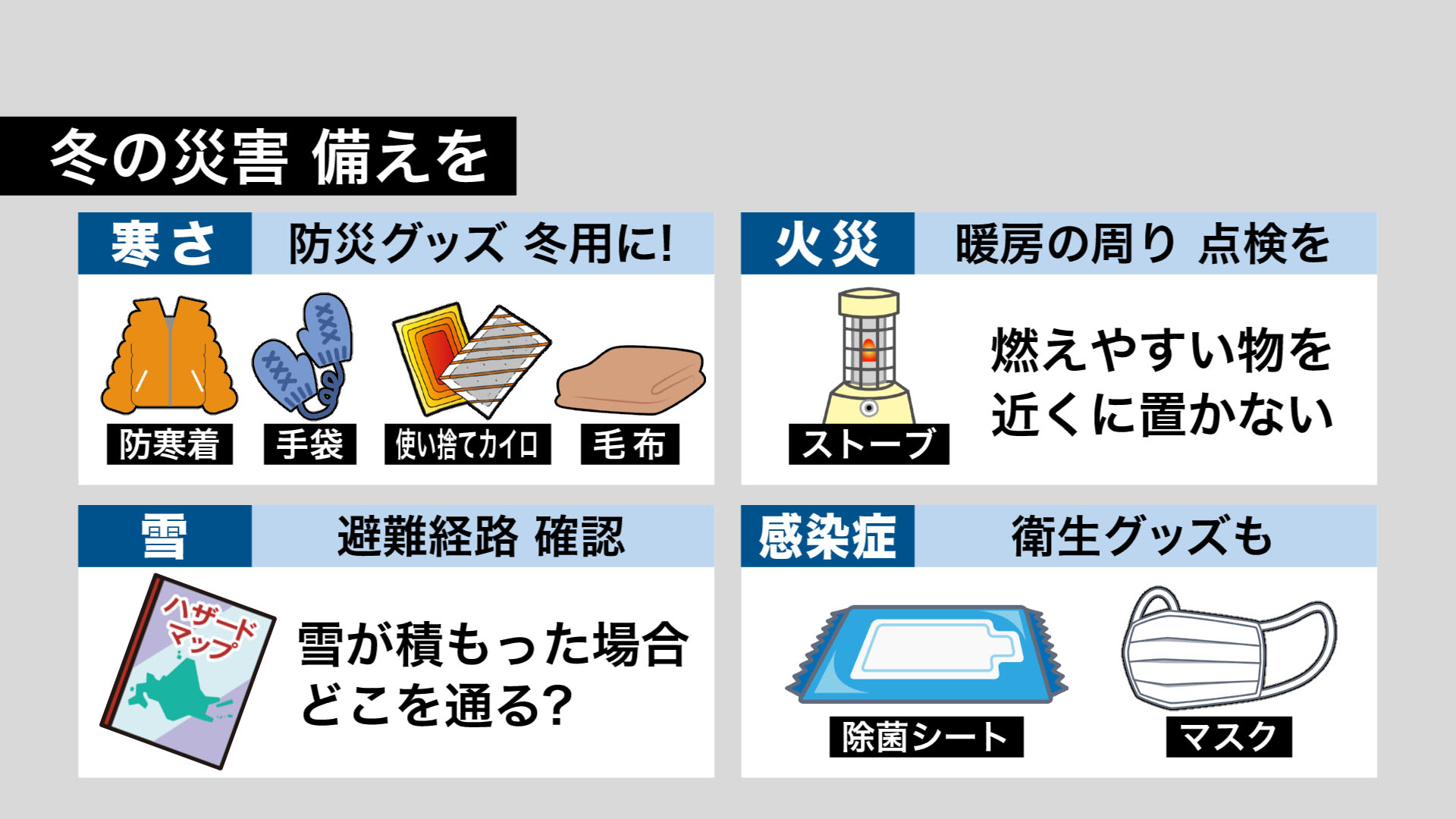 冬の災害で必要な備え