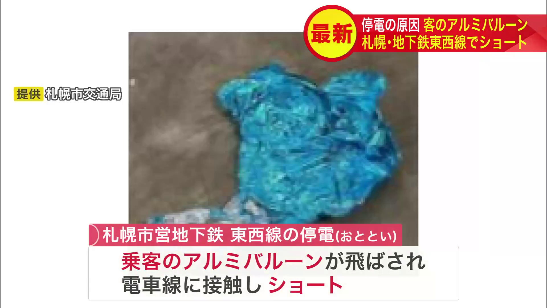 アルミ製のバルーン（提供：札幌市交通局）