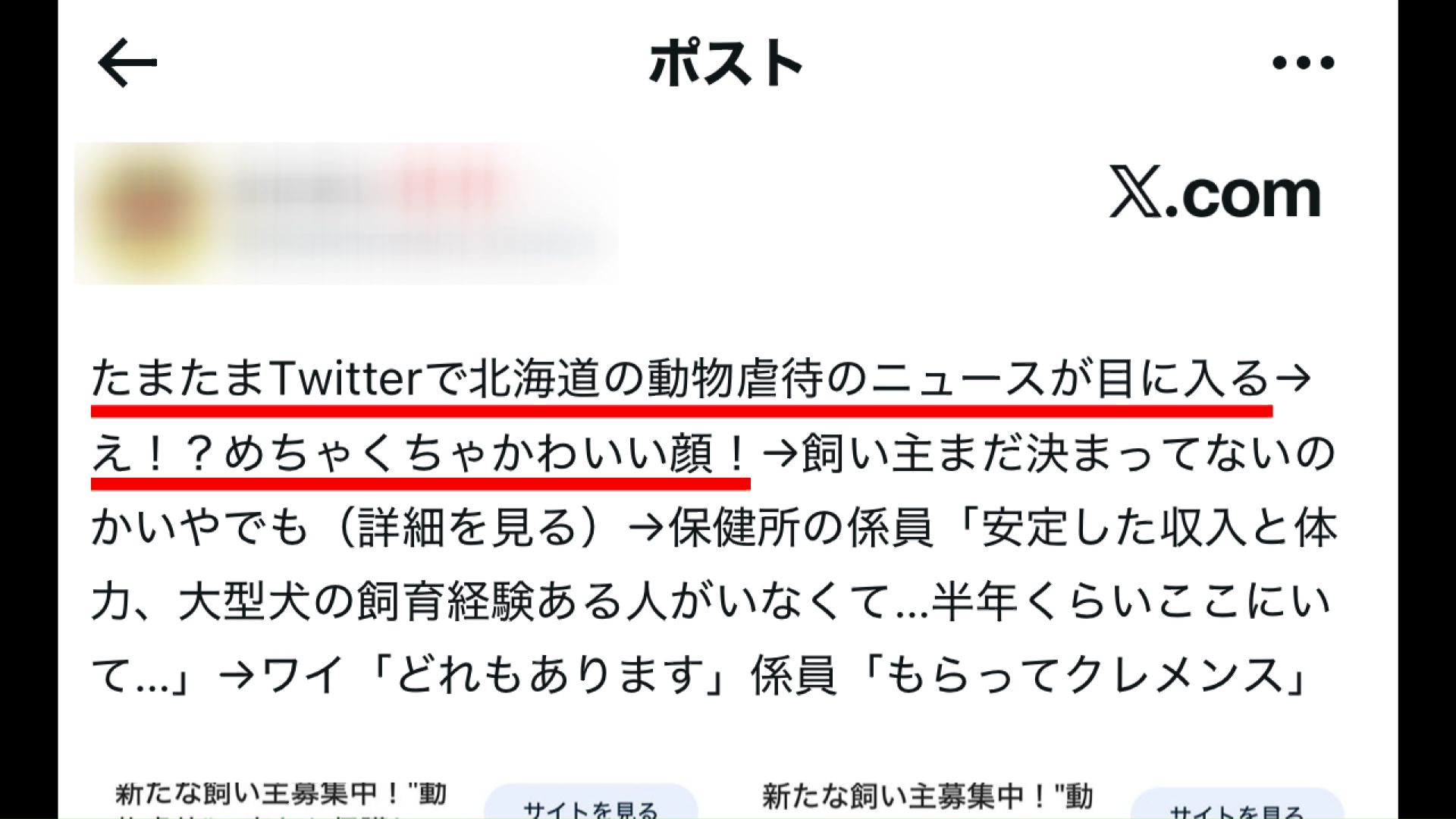 ある投稿が多くの「いいね」を獲得(Xより)