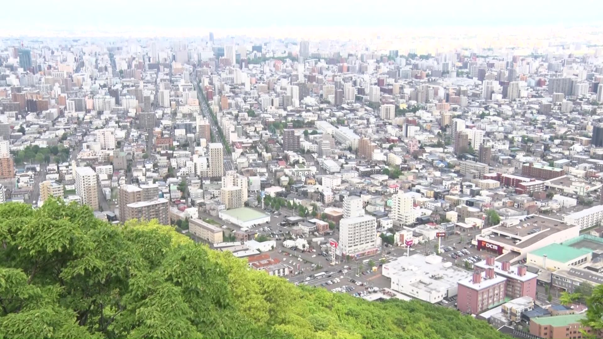 山から見た札幌市