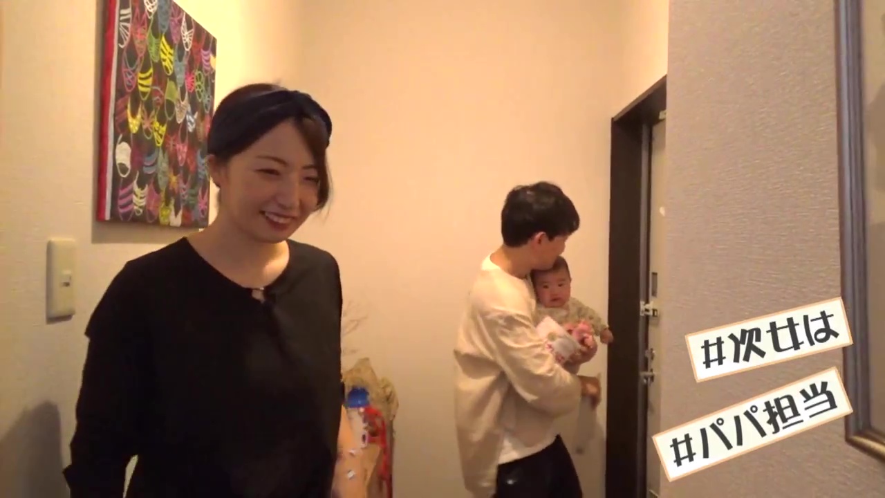 パパが次女を保育園へ