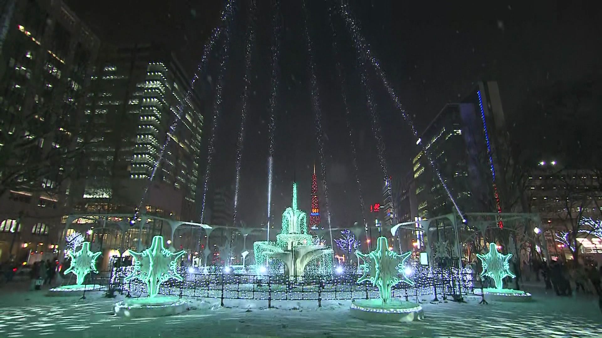 大通会場でライトショー