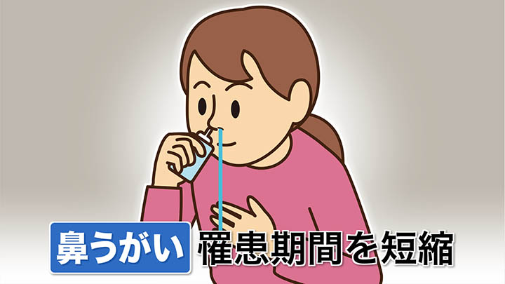 「鼻うがい」で罹患期間を短縮！
