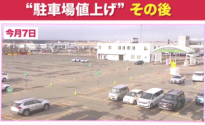新千歳空港・駐車場の様子（12月7日）