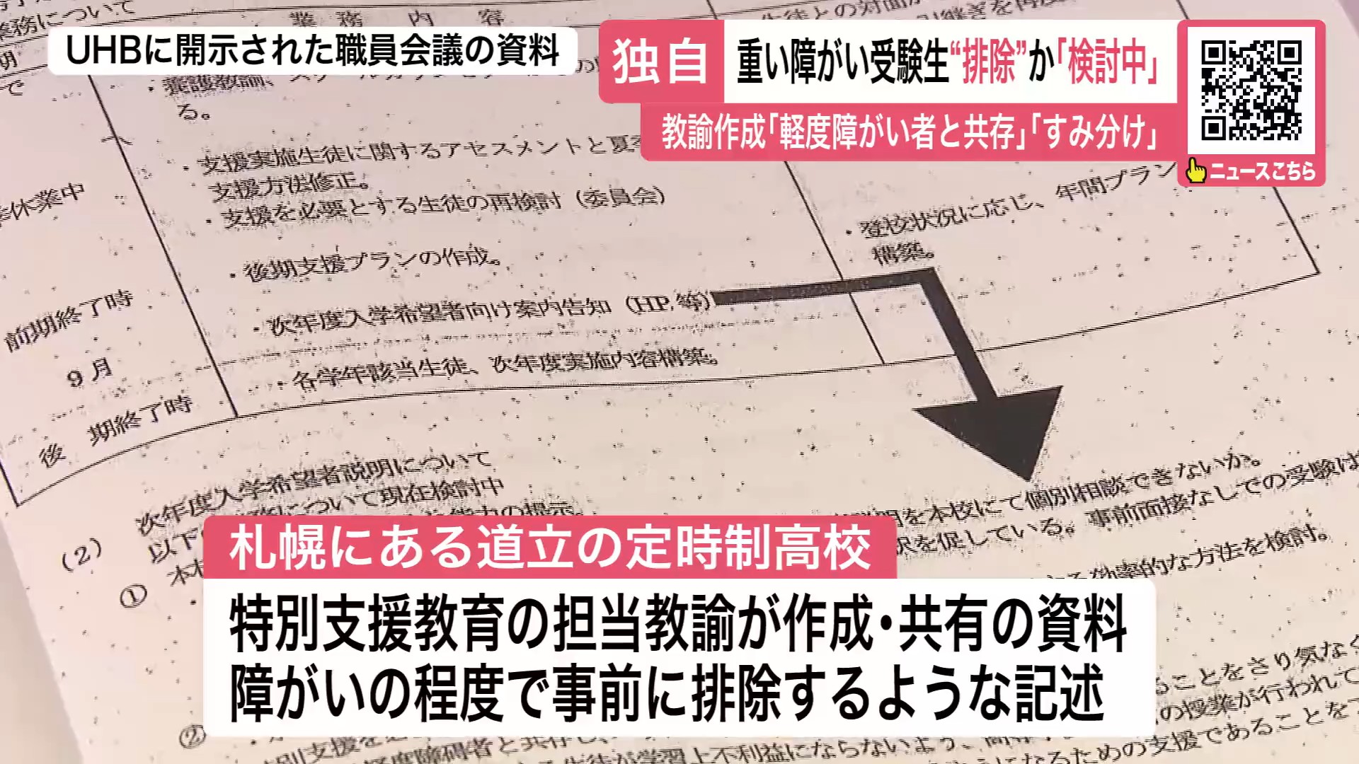 開示された職員会議の資料
