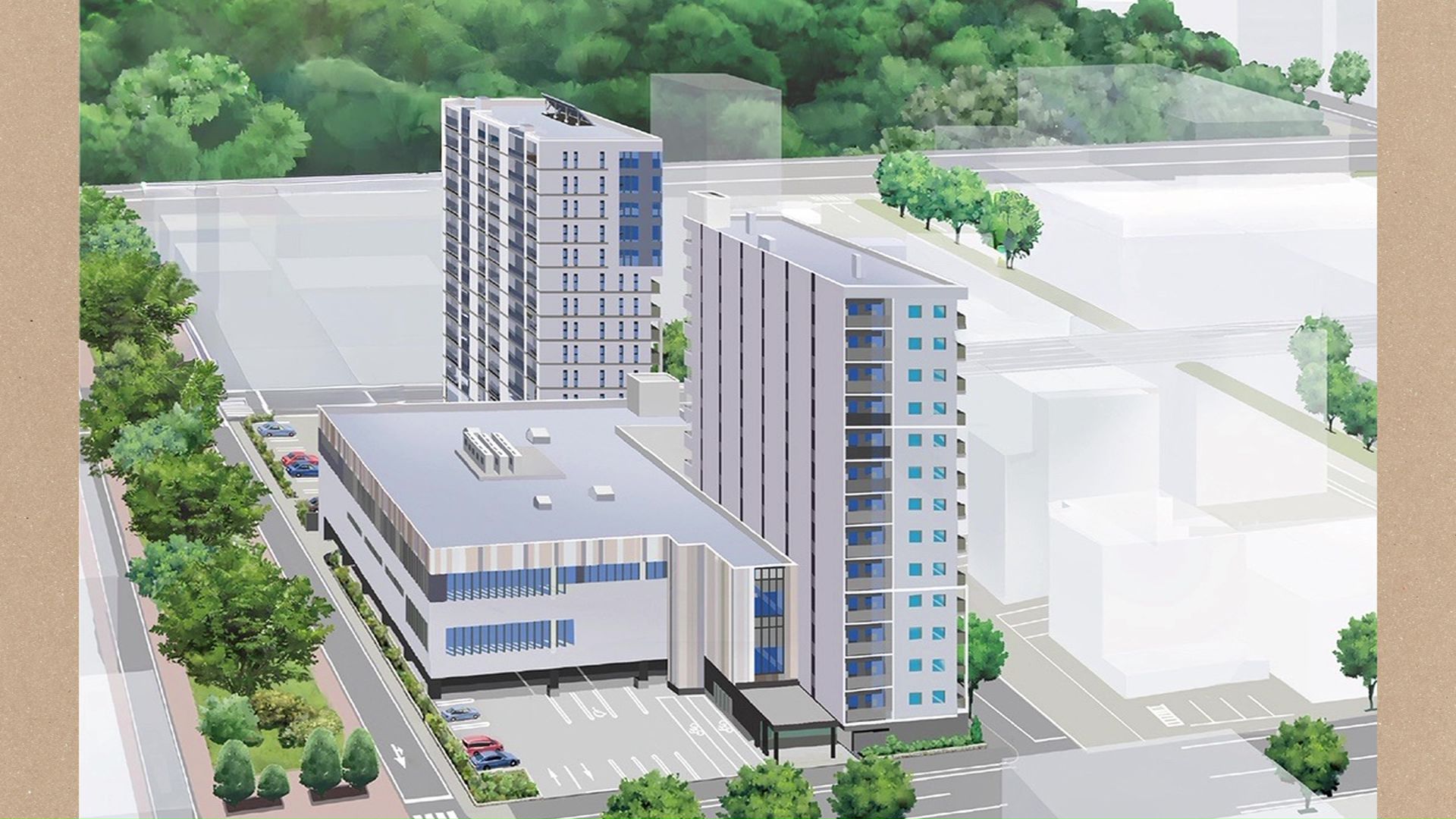 北3条西12丁目の温浴施設やホテル跡地の再開発事業(提供:JR北海道)