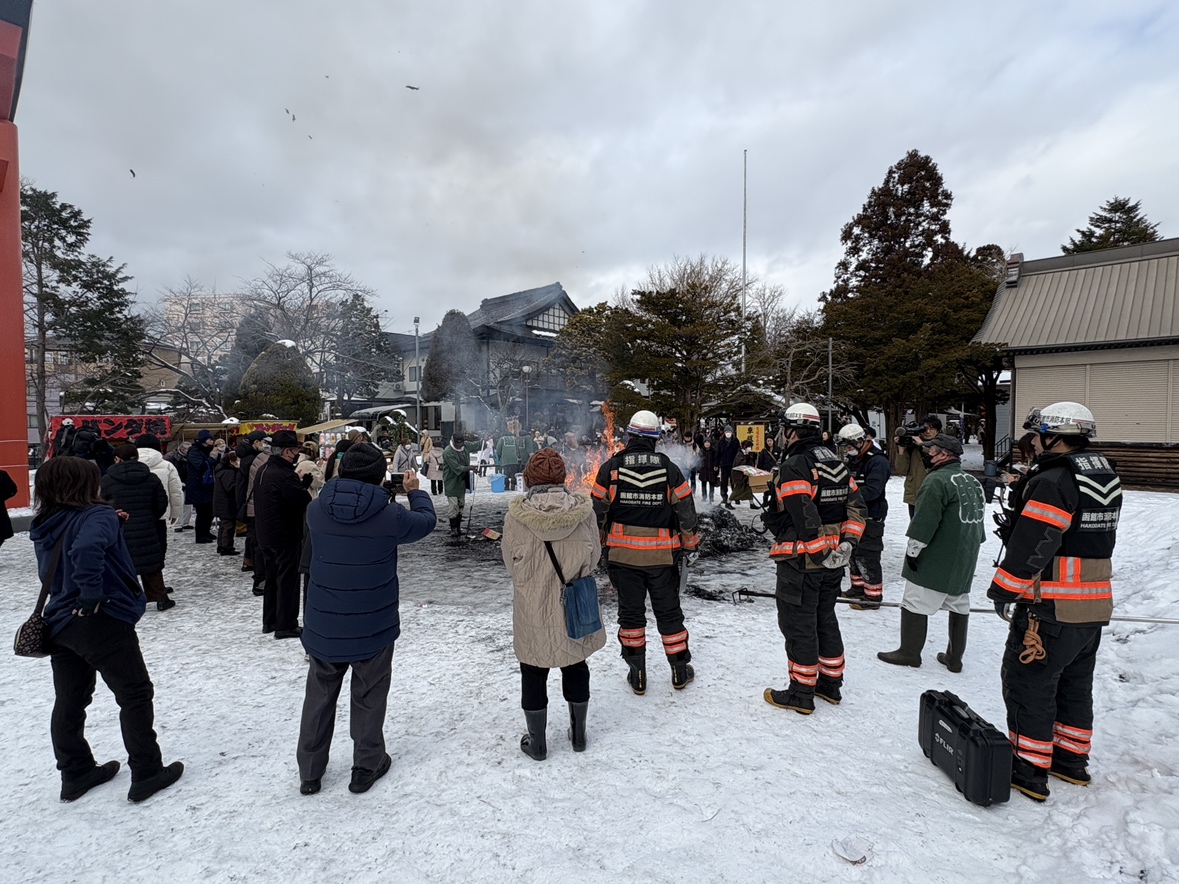 転倒事故があった現場（北海道函館市 湯倉神社)