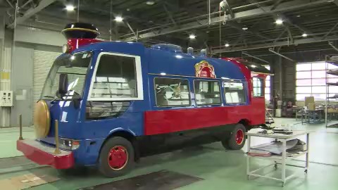 同社が手掛けるキャラクターバスは園児たちに大人気だった