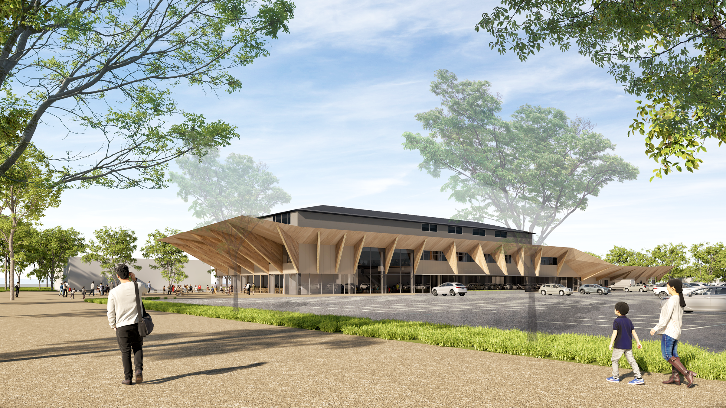 八雲町役場の新庁舎のイメージ図（提供：八雲町）