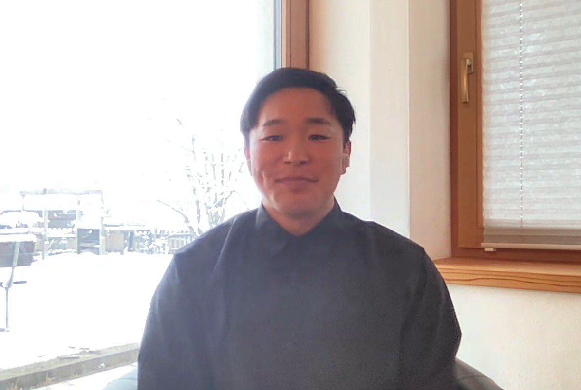 オンライン取材に応じる相原史郎選手