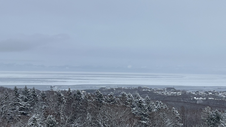 網走市天都山からの流氷の様子(提供:オホーツク流氷館)