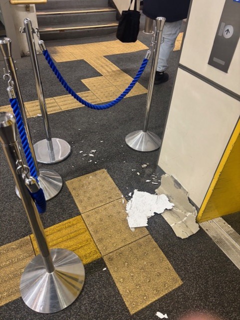 板が落下した現場（提供：JR北海道）