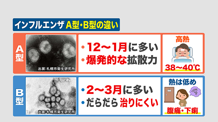 インフルエンザA型とB型の違い